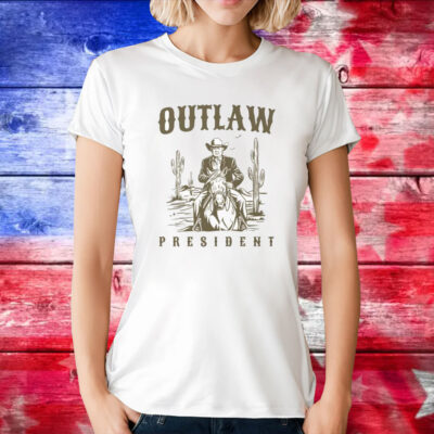 Outlaw President Trump Cowboy Trump 2024 Convicted Felon T-Shirt