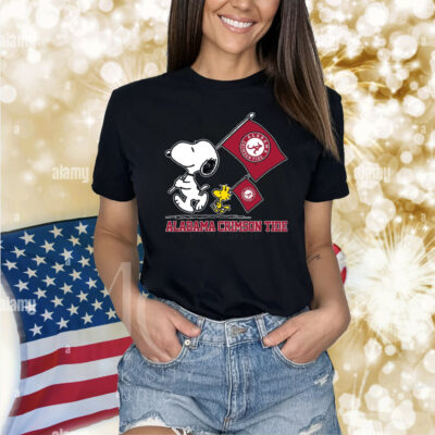 Snoopy Alabama Crimson Tide Road To Oklahoma City flag Shirt