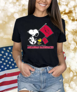 Snoopy Arkansas Razorbacks Road To Oklahoma City flag Shirt