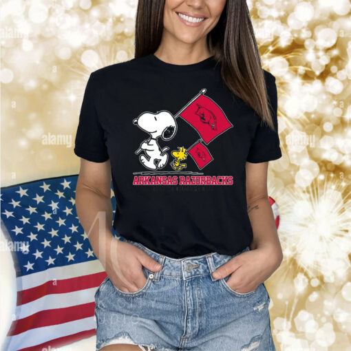 Snoopy Arkansas Razorbacks Road To Oklahoma City flag Shirt