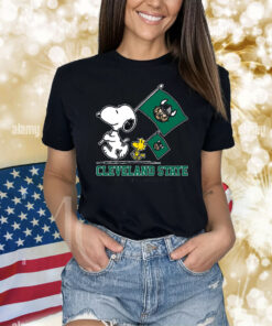 Snoopy Cleveland State Vikings Road To Oklahoma City flag Shirt