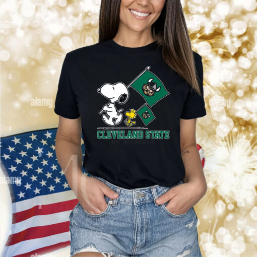 Snoopy Cleveland State Vikings Road To Oklahoma City flag Shirt