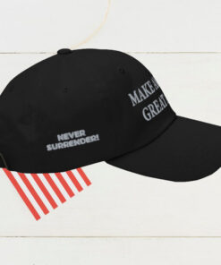 Trump Never Surrender Black MAGA Cap