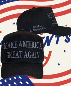 Trump Never Surrender Black MAGA Trucker Cap