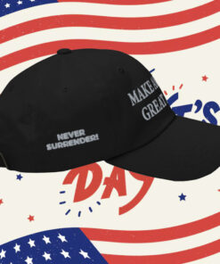 Trump Never Surrender Black MAGA Trucker Cap