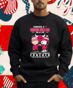 Snoopy And Charlie Brown Forever A Chicago Bulls Fan Win Or Lose Yesterday Today Tomorrow Forever Shirt