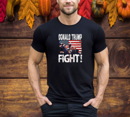 Donald Trump fist american flagTee Trump Fight T-Shirt