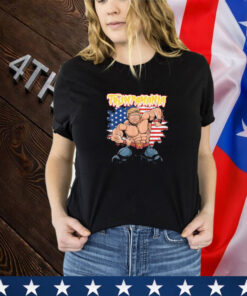 Funny Trump Wrestling Meme Fake News Trumpamania US Flag T-Shirt