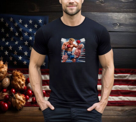 Funny Buff 45 Trump Knocking Biden Out of the Elections T- Shirt