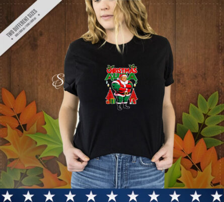 Christmas Aura Trump as Santa Bodybuilder Christmas T-Shirt