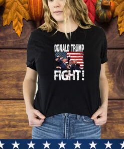 Donald Trump fist american flagTee Trump Fight T-Shirt