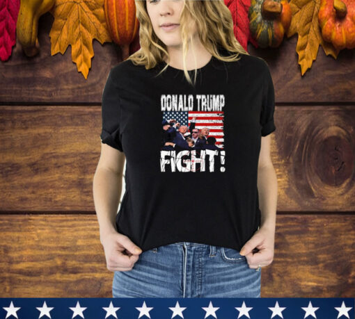 Donald Trump fist american flagTee Trump Fight T-Shirt