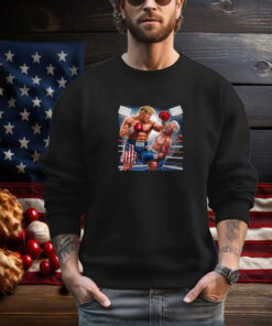 Funny Buff 45 Trump Knocking Biden Out of the Elections T- Shirt