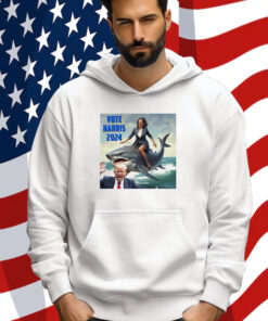 Vote Harris 2024 Donald Trump And Kamala Harris Riding A Shark Shirt