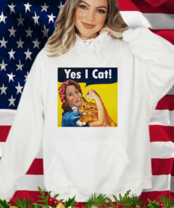 Kamala Harris Rosie The Riveter Hug Cat Yes I Cat T-Shirt