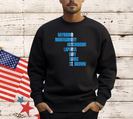 Detroit Raymond Montgomery Hutchinson Laporta Goff Gibbs St Brown Shirt