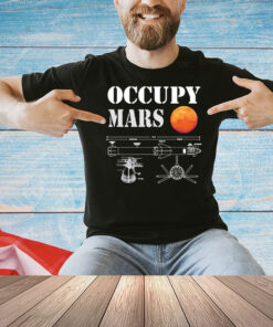 Elon Musk wearing Occupy Mars Starship Rocket Shirt