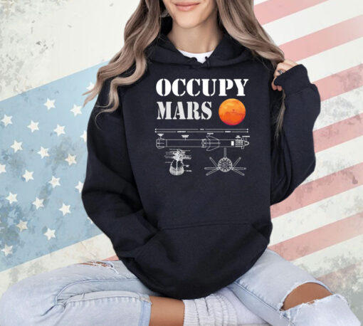 Elon Musk wearing Occupy Mars Starship Rocket Shirt