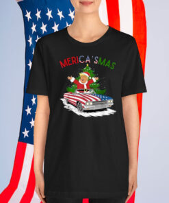 Funny Merry Christmas Trump Merica Xmas Pajamas Santa T-Shirt