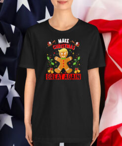 Funny Trump Gingerbread Man Make Christmas Great Again Shirt