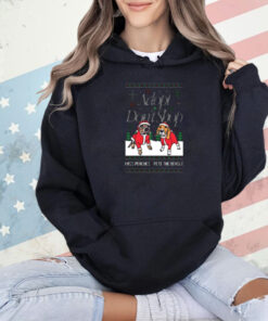 Official Adopt Don’t Shop Miss Peaches And Pete The Beagle Ugly Sweater Christmas 2024 T-Shirt