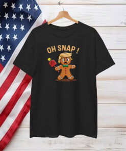 Oh Snap Funny Gingerbread Trump Playing Pickleball Won 2024 Shirt