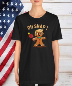 Oh Snap Funny Gingerbread Trump Playing Pickleball Won 2024 Shirt