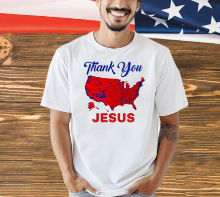 Thank You Jesus 2024 Election Map Patriotic Shirt