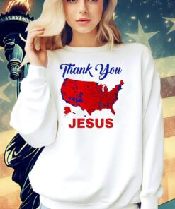 Thank You Jesus 2024 Election Map Patriotic Shirt