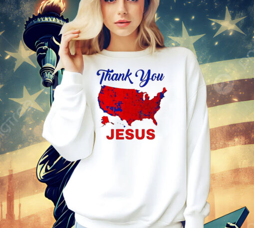 Thank You Jesus 2024 Election Map Patriotic Shirt