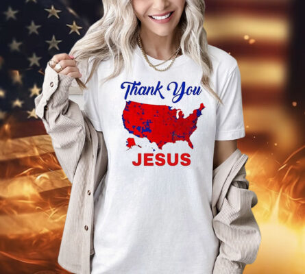 Thank You Jesus 2024 Election Map Patriotic Shirt