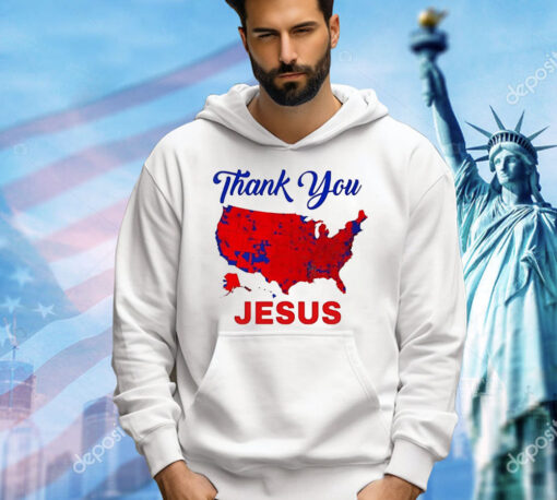 Thank You Jesus 2024 Election Map Patriotic Shirt