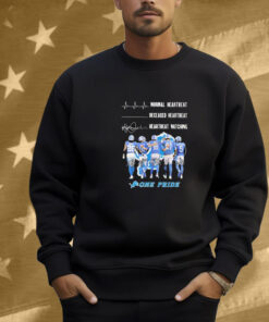 Detroit Lions One Pride Normal Heartbeat Deceased Heartbeat Heartbeat Watching Signatures Shirt