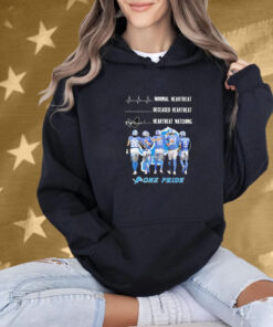Detroit Lions One Pride Normal Heartbeat Deceased Heartbeat Heartbeat Watching Signatures Shirt