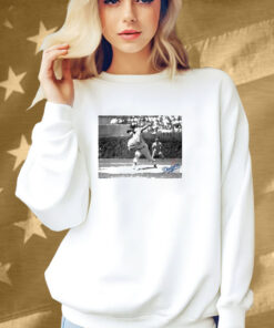 Fernando Valenzuela Los Angeles Dodgers Black & White Photo Shirt