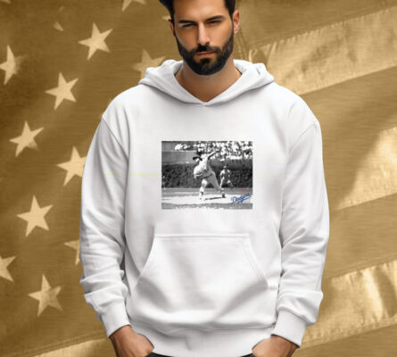Fernando Valenzuela Los Angeles Dodgers Black & White Photo Shirt