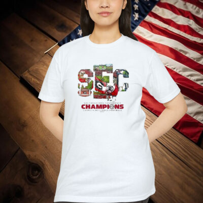 Georgia Bulldogs 2024 SEC Football Conference Champions Score Mascot Shirt