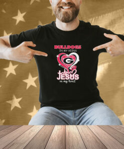 Georgia Bulldogs In My Veins Jesus In My Heart Diamond Shirt