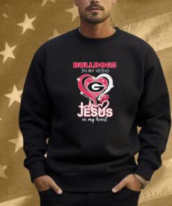 Georgia Bulldogs In My Veins Jesus In My Heart Diamond Shirt