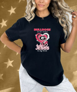 Georgia Bulldogs In My Veins Jesus In My Heart Diamond Shirt
