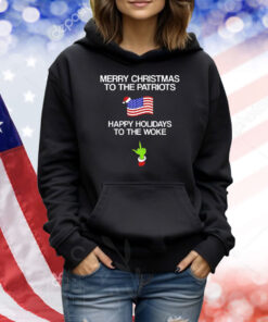 Grinch middle finger Merry Christmas to the patriots happy holidays to the woke Shirt
