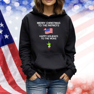 Grinch middle finger Merry Christmas to the patriots happy holidays to the woke Shirt
