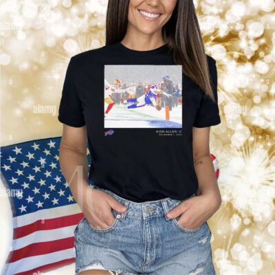 Josh Allen #17 Buffalo Bills Snow Game Touchdown December 1 2024 Jersey Shirt