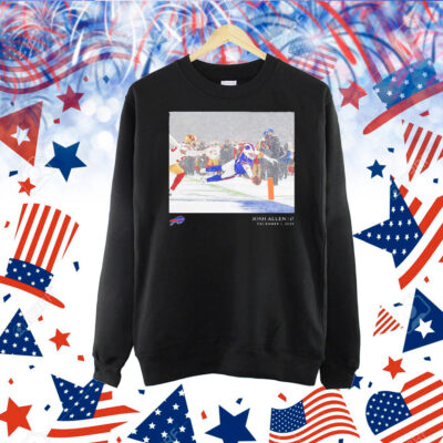 Josh Allen #17 Buffalo Bills Snow Game Touchdown December 1 2024 Jersey Shirt