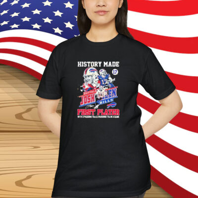 Josh Allen History Made With 3 Passing Tds And 3 Rushing Tds In A Game Buffalo Bills Shirt