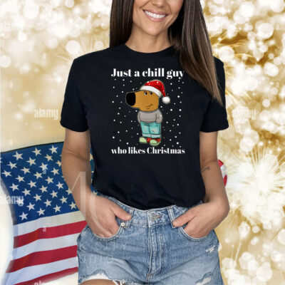 Just a chill guy who likes Christmas Chill guy meme Baseball Shirt