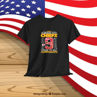 Kansas City Chiefs Straight AFC East Championship 2024 Signatures Shirt
