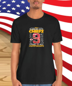 Kansas City Chiefs Straight AFC East Championship 2024 Signatures Shirt