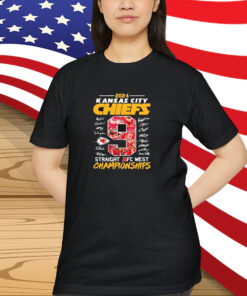 Kansas City Chiefs Straight AFC East Championship 2024 Signatures Shirt