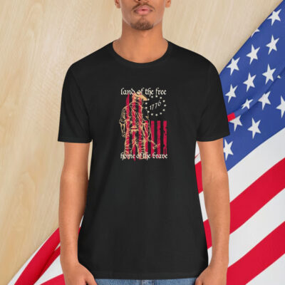 Land Of The Free Home Of The Brave 1776 America Flag Shirt